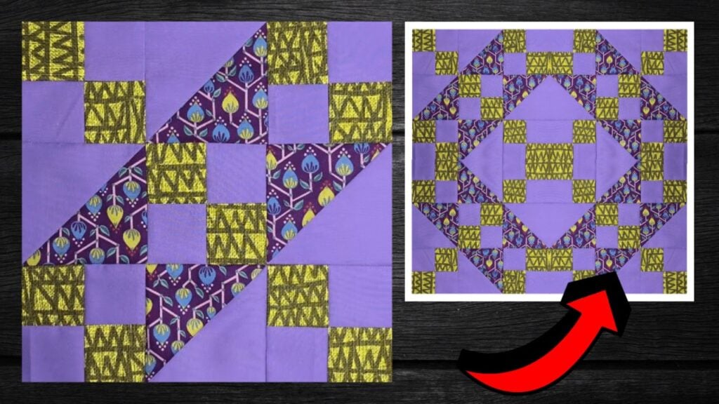 Finished Easy Jacob’s Ladder Quilt Block, a completed DIY project