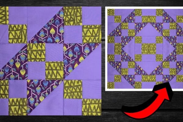 Finished Easy Jacob’s Ladder Quilt Block, a completed DIY project
