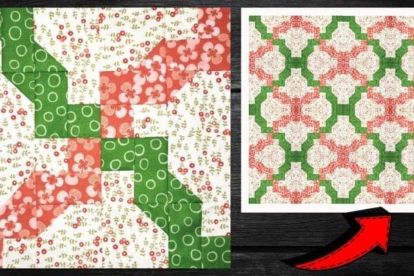 Finished a Jagged Lattice Quilt Block, a completed DIY project