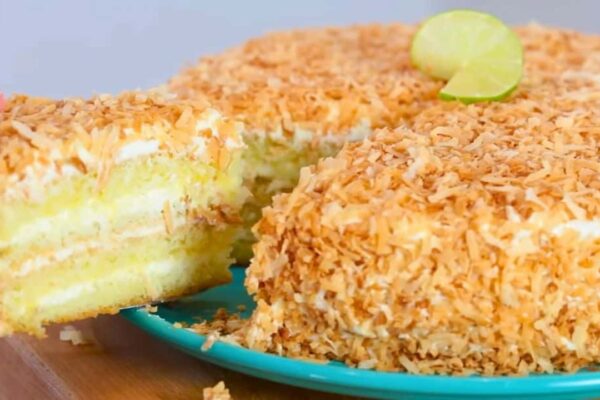 Easy Key Lime Cake, homemade and freshly served