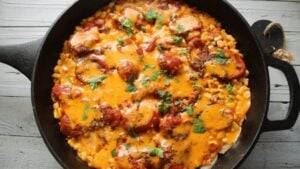 Easy Landslide Skillet Casserole, homemade and freshly served