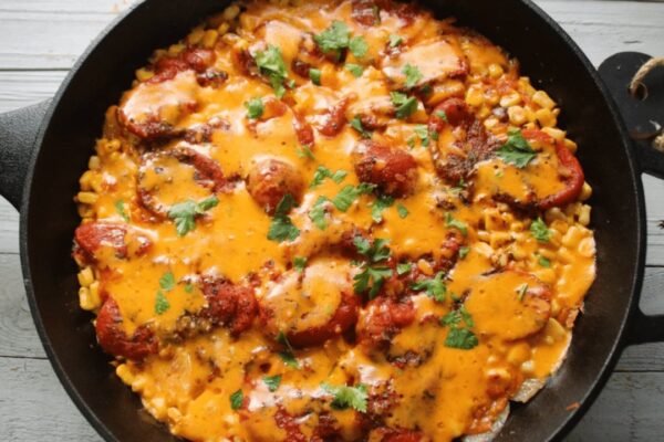 Easy Landslide Skillet Casserole, homemade and freshly served
