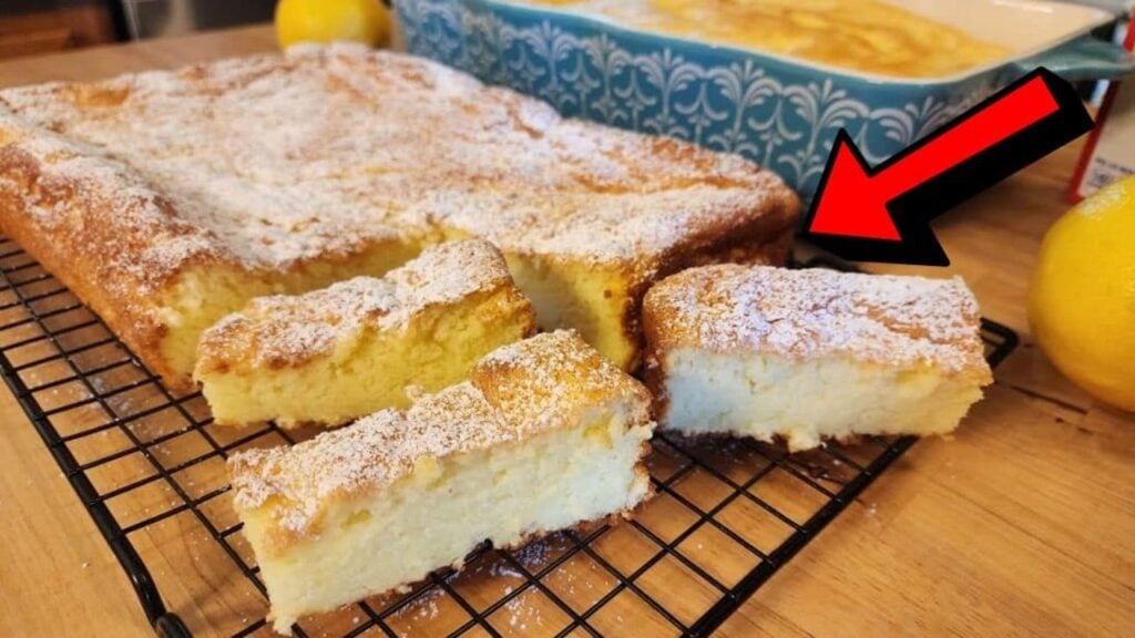Super Quick & Easy 2-Ingredient Lemon Bars, homemade and freshly served