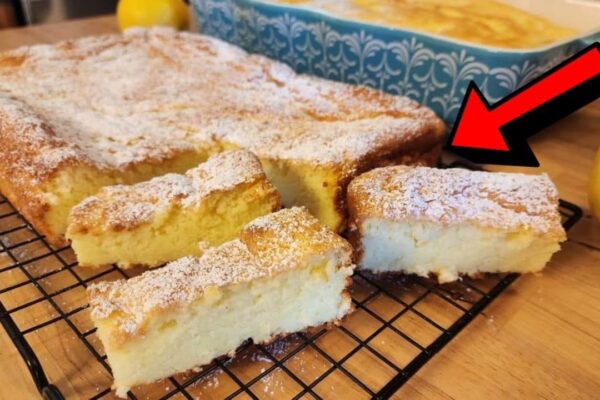 Super Quick & Easy 2-Ingredient Lemon Bars, homemade and freshly served