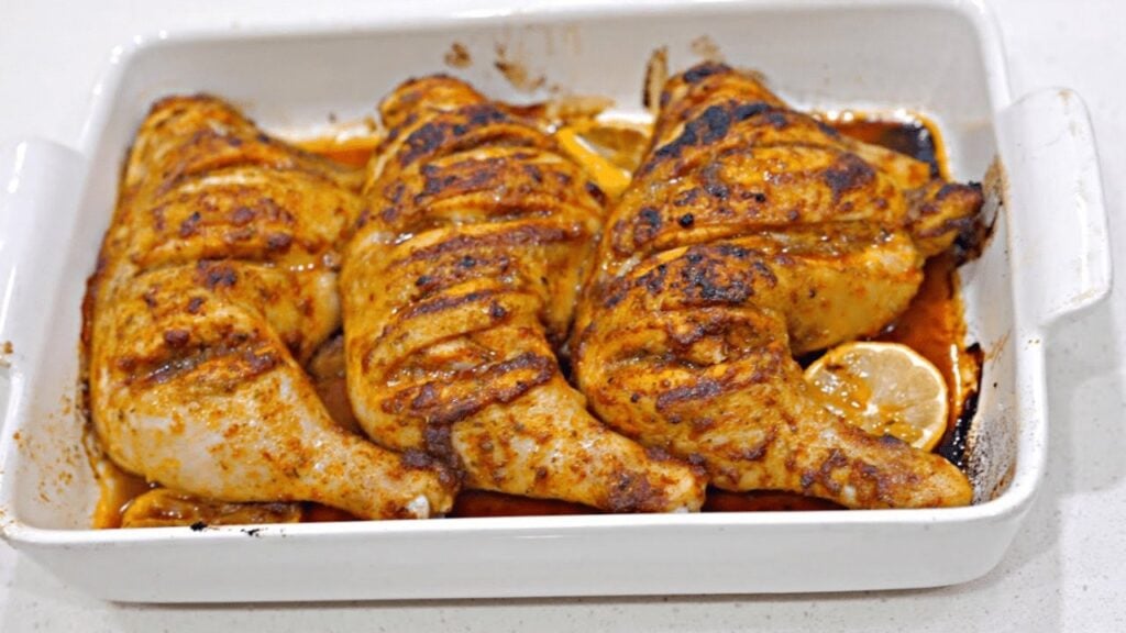 Easy Lemon-Crusted Baked Chicken, homemade and freshly served