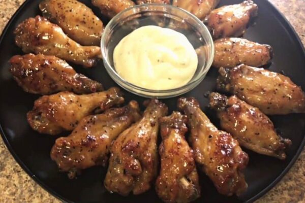 Easy-To-Make Lemon Honey Ranch Chicken Wings, homemade and freshly served