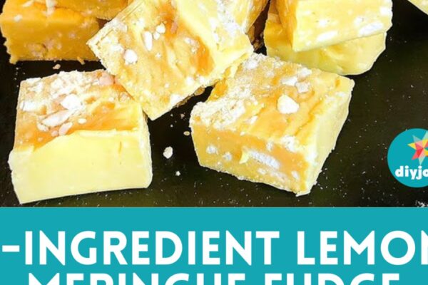 6-Ingredient Lemon Meringue Fudge, homemade and freshly served