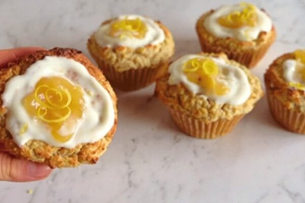 Easy 5-Ingredient Lemon Muffin, homemade and freshly served