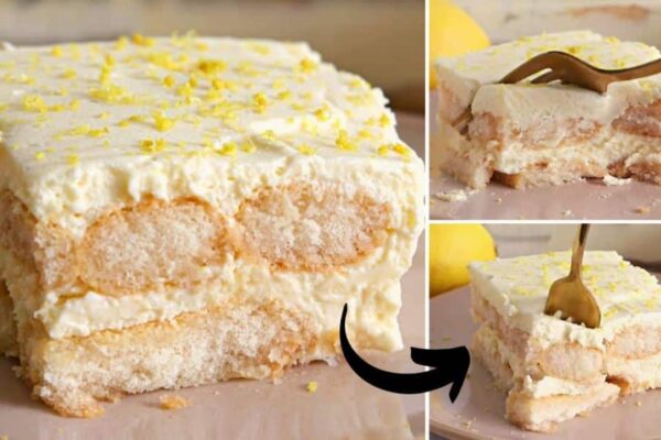 Easy Lemon Tiramisu, homemade and freshly served