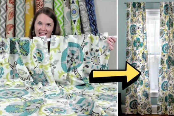 Finished Easy Lined Back Tab Curtain Sewing, a completed DIY project