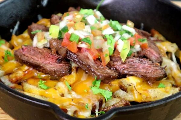 Easy Loaded Skillet Steak & Fries, homemade and freshly served