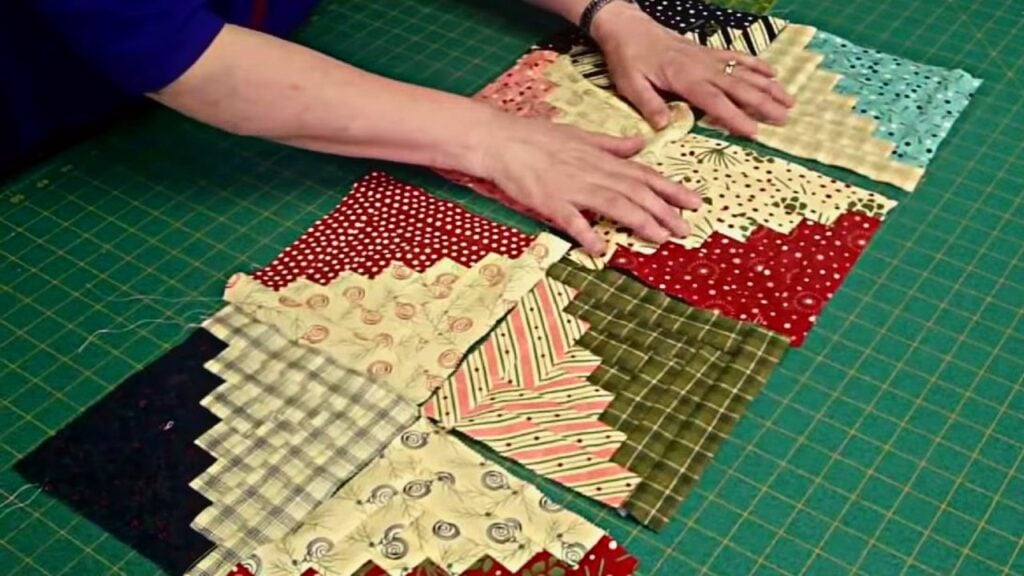 Finished Easy Log Cabin Quilt Block Using Honey Bun Strips, a completed DIY project