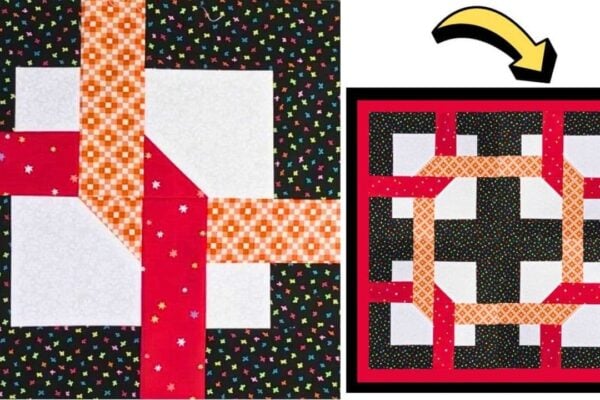 Loop the Loop Jelly Roll Quilt Block, homemade and freshly served