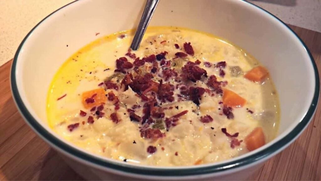 Low-Carb Cauliflower Chowder, homemade and freshly served