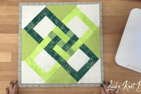 Finished Easy Lucky Knot Quilt Block, a completed DIY project