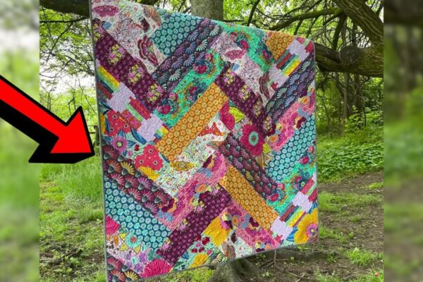 Finished Magic No-Scraps Herringbone Quilt!, a completed DIY project