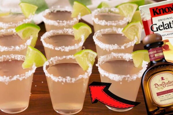 6-Ingredient Margarita Jell-O Shots, homemade and freshly served