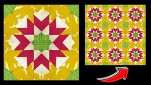 Finished Easy Medina Fall Star Quilt Block, a completed DIY project