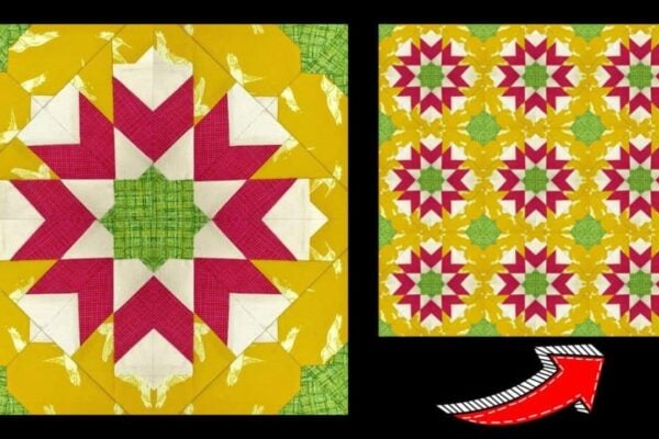 Finished Easy Medina Fall Star Quilt Block, a completed DIY project