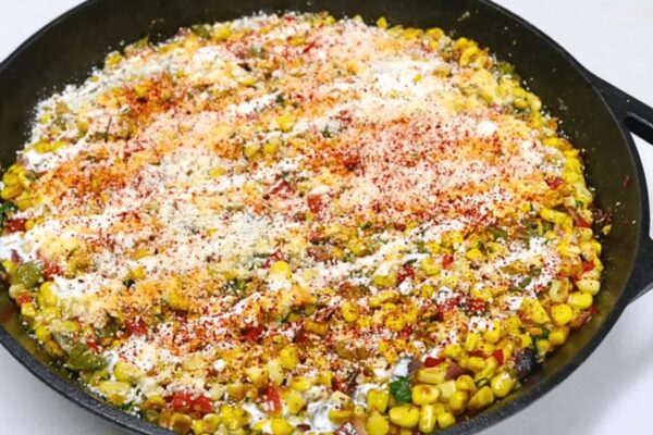 Easy Mexican Corn Skillet, homemade and freshly served