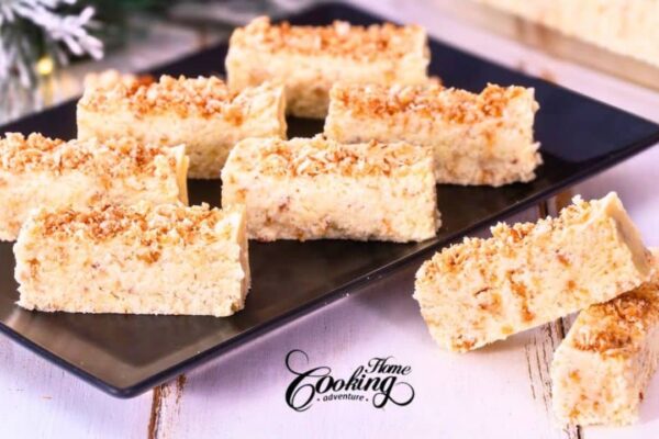 Easy-to-Make Milk Coconut Fudge, homemade and freshly served