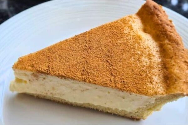 Easy Creamy Milk Pie, homemade and freshly served