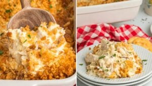 Million-Dollar Chicken Casserole, homemade and freshly served