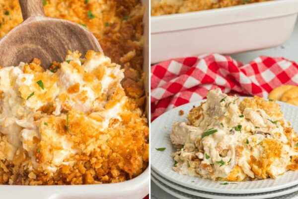 Million-Dollar Chicken Casserole, homemade and freshly served