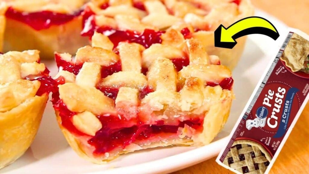 Easy Mini Cherry Pie, homemade and freshly served