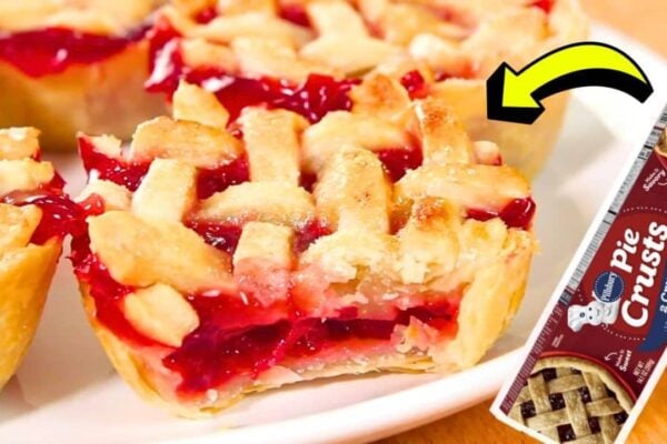 Easy Mini Cherry Pie, homemade and freshly served