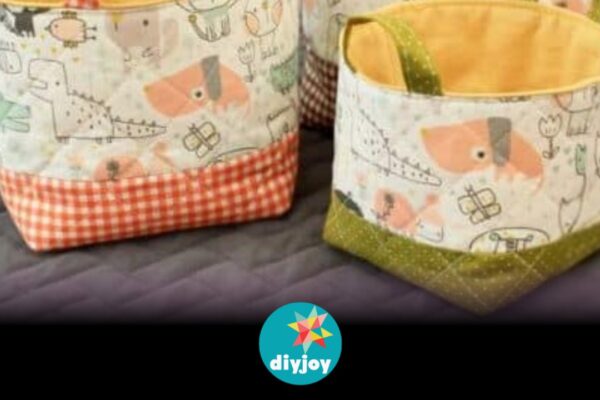 Finished Easy Mini Fabric Basket Sewing For Beginners, a completed DIY project