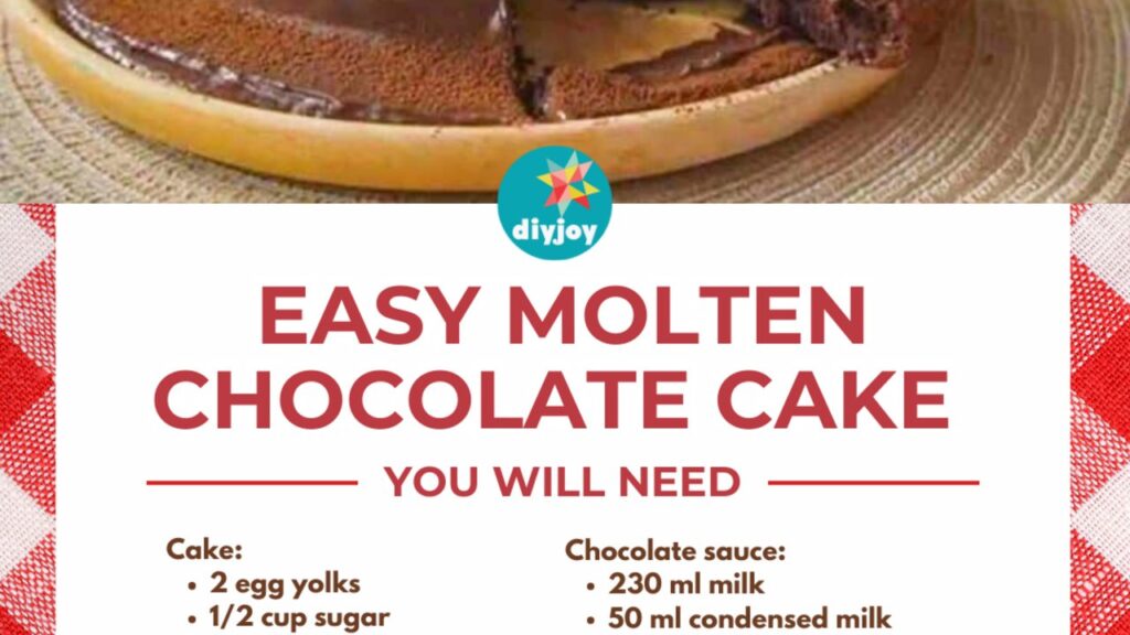 Easy Molten Chocolate Cake, homemade and freshly served