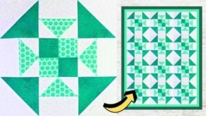 Finished Simple Monkey Wrench Variation Quilt Block (with Free Pattern), a completed DIY project