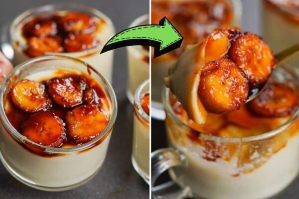 5-Ingredient No-Bake Banana Pudding Cup Dessert, homemade and freshly served