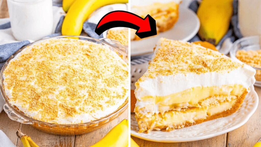 Easy No-Bake Banana Pudding Pie, homemade and freshly served