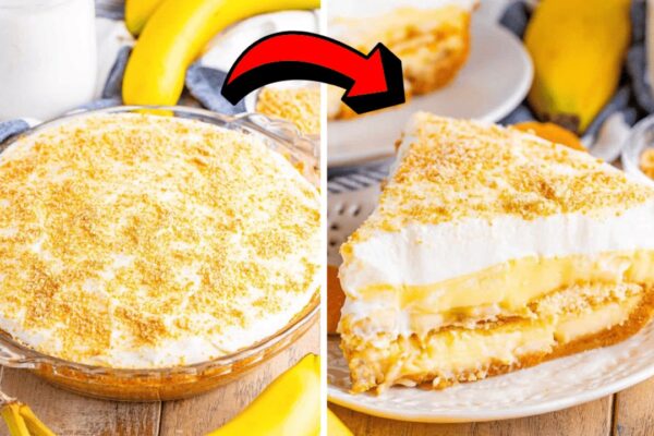 Easy No-Bake Banana Pudding Pie, homemade and freshly served