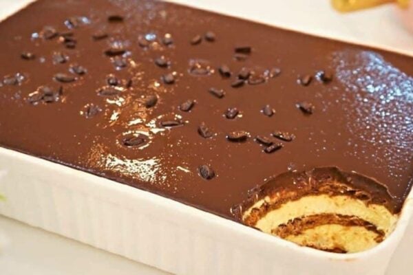 Easy No-Bake Boston Cream Dessert, homemade and freshly served