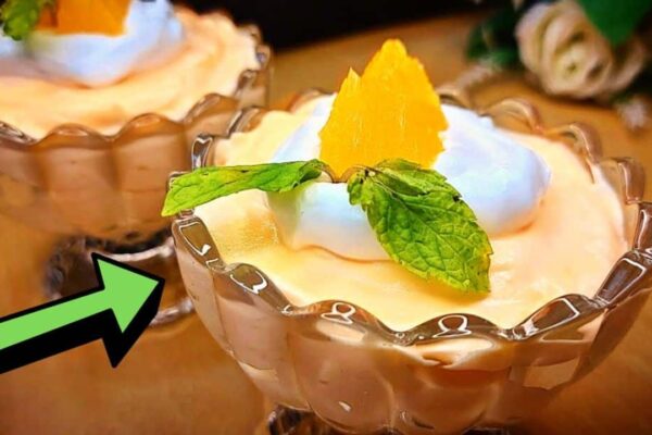 6-Ingredient No-Bake Orange Mousse, homemade and freshly served