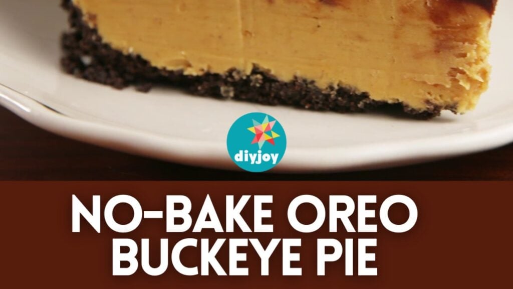 Easy No-Bake Oreo Buckeye Pie, homemade and freshly served