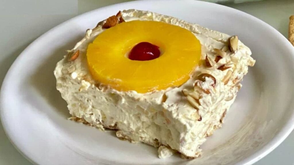 Easy No-Bake Pineapple Whip Dessert, homemade and freshly served