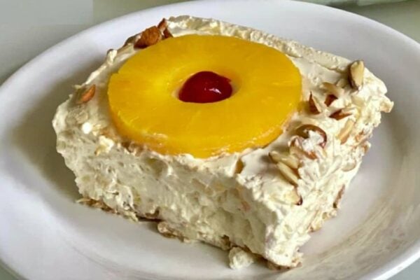 Easy No-Bake Pineapple Whip Dessert, homemade and freshly served