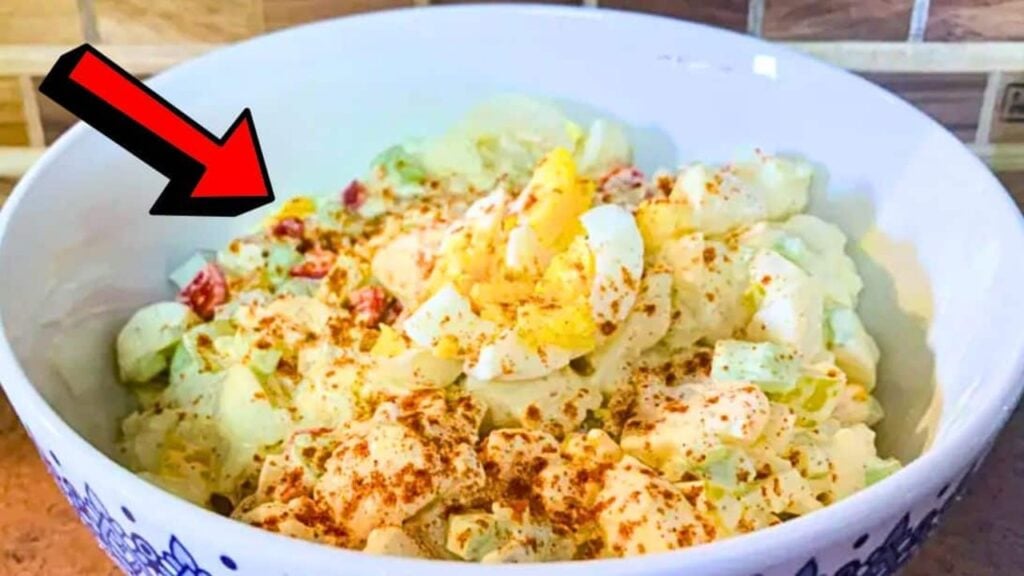 No-Boil Potato Salad, homemade and freshly served