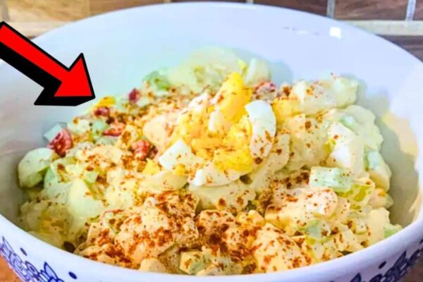 No-Boil Potato Salad, homemade and freshly served