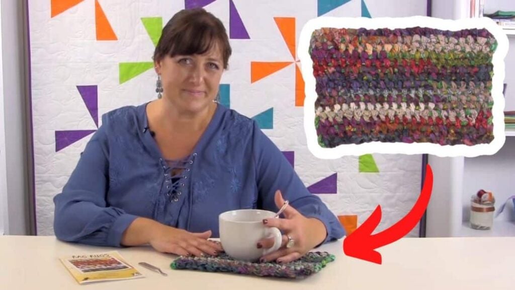 Finished Easy No Sew Rag Rug, a completed DIY project