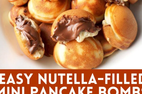 Easy Nutella-Filled Mini Pancake Bombs, homemade and freshly served