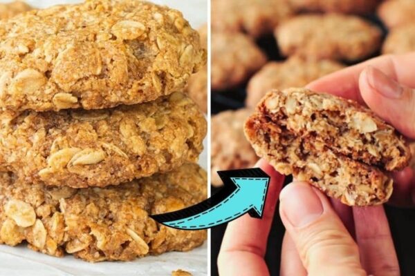 Crispy Oatmeal Cookies, homemade and freshly served
