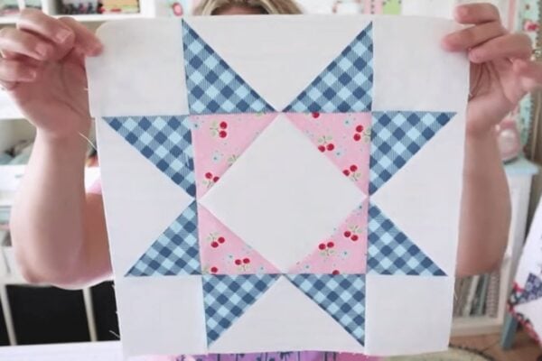 Finished Easy Ohio Star Quilt Block, a completed DIY project