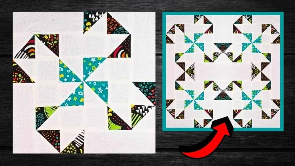 Finished Easy Oklahoma Twister Quilt Block, a completed DIY project