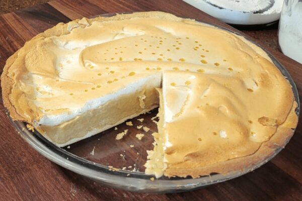 Easy Old-Fashioned Butterscotch Pie, homemade and freshly served