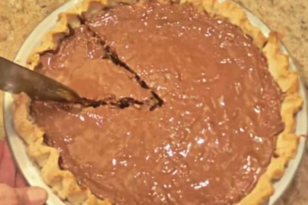 Delicious Old-Fashioned Chocolate Fudge Pie, homemade and freshly served